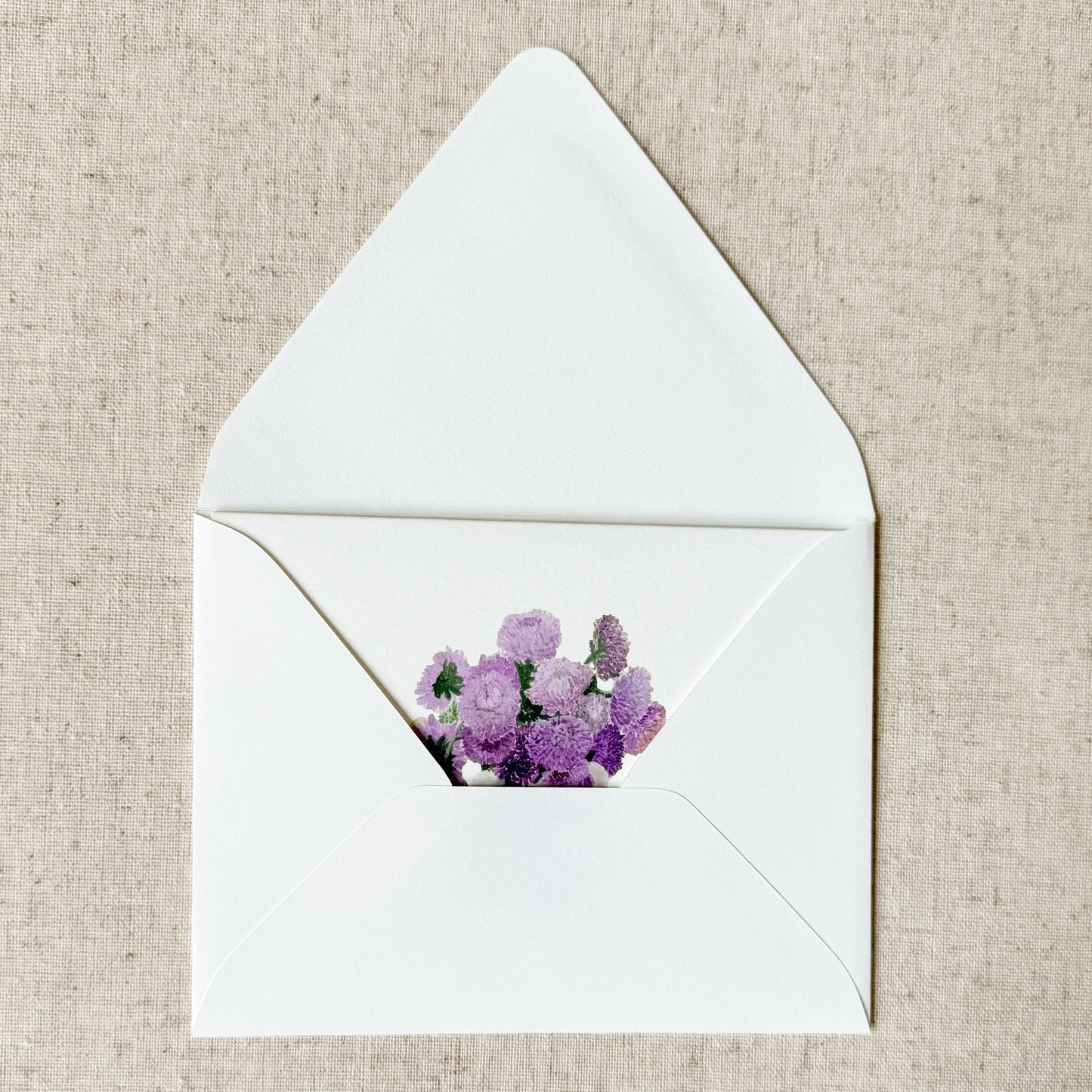 September Aster Folded Card Stationery | Set of 8