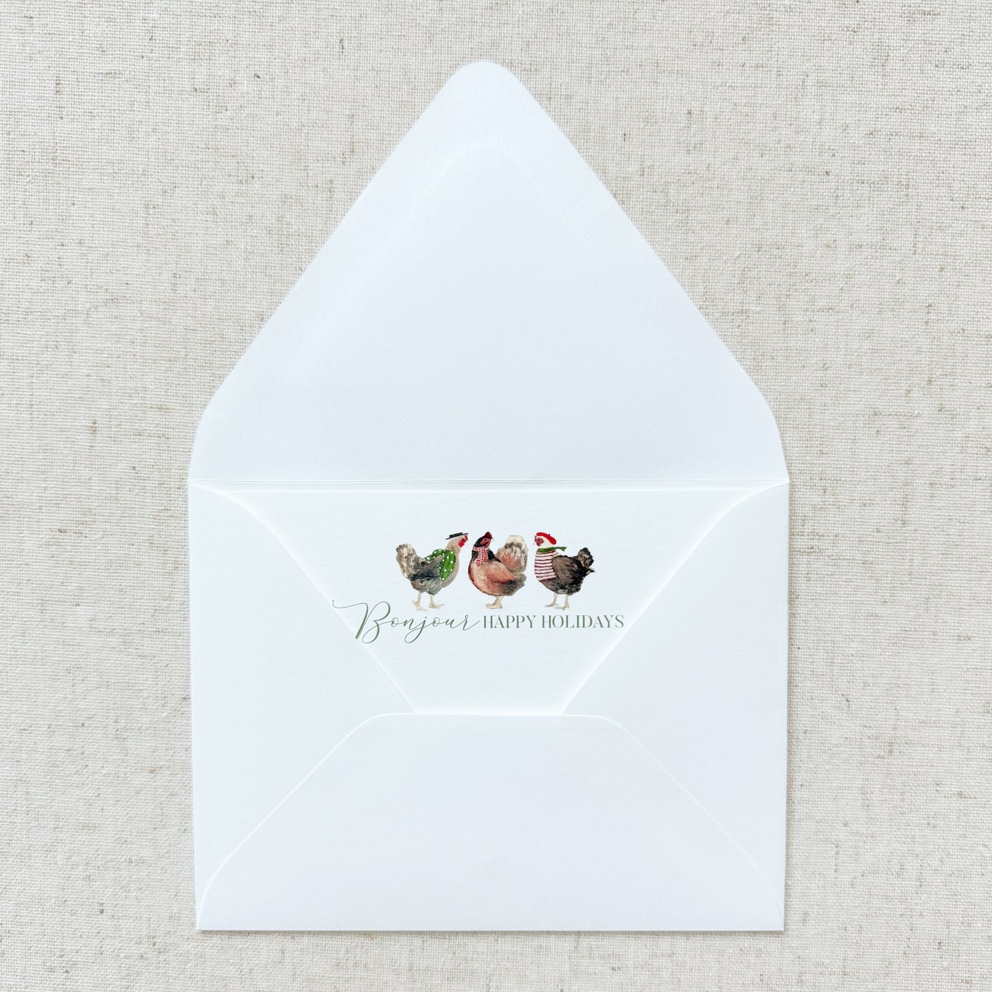 Three French Hens Card Stationery | Set of 8