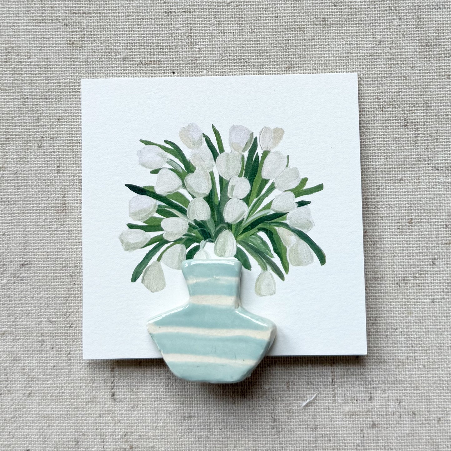 Ceramic Vase Place Card Holders Light Blue | Set of 4