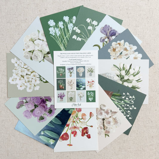 William Collection Prayer Cards with Stand | Set of 12