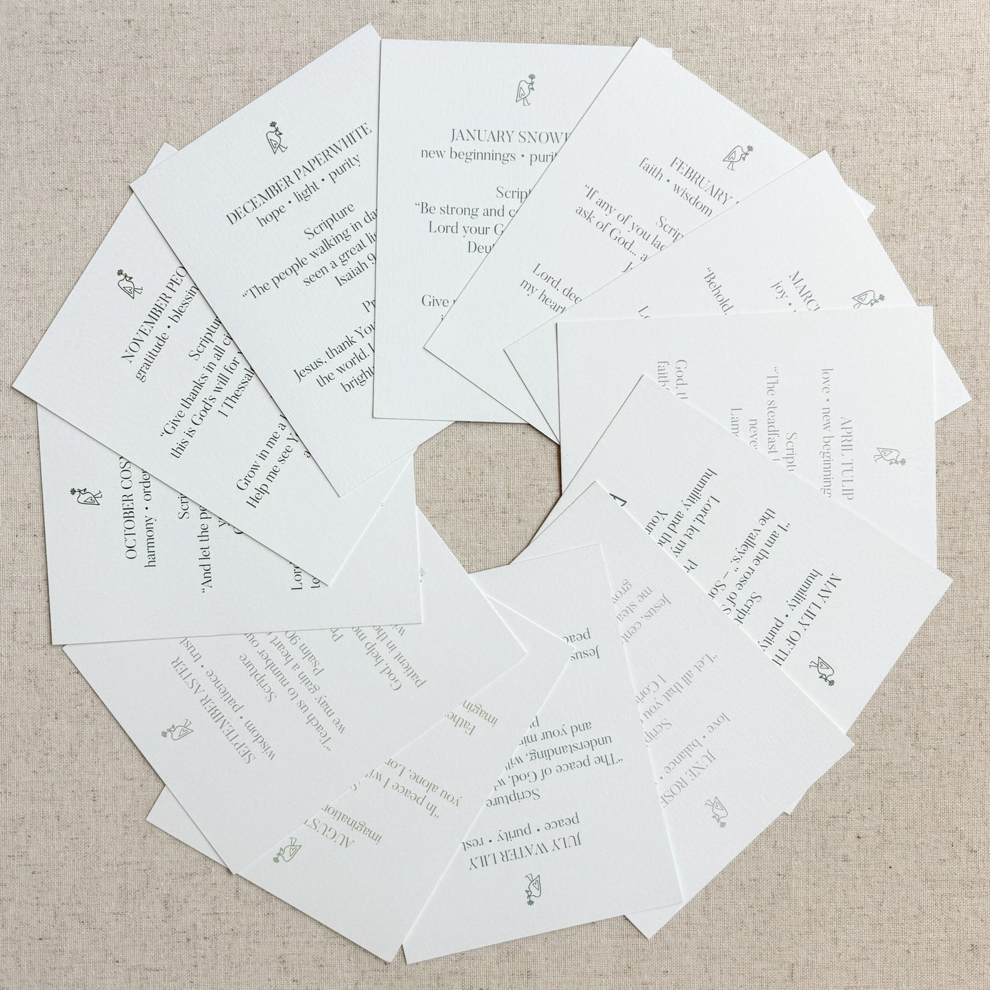 William Collection Prayer Cards with Stand | Set of 12