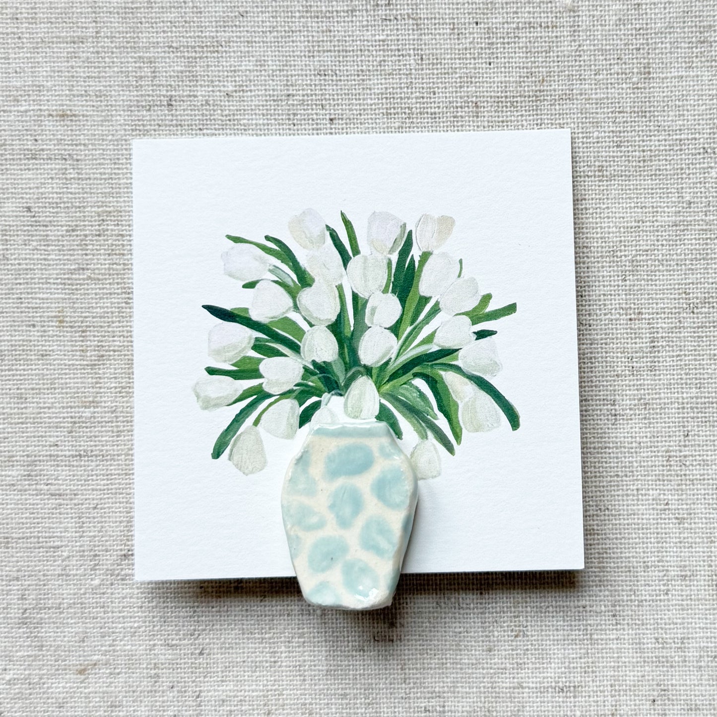 Ceramic Vase Place Card Holders Light Blue | Set of 4