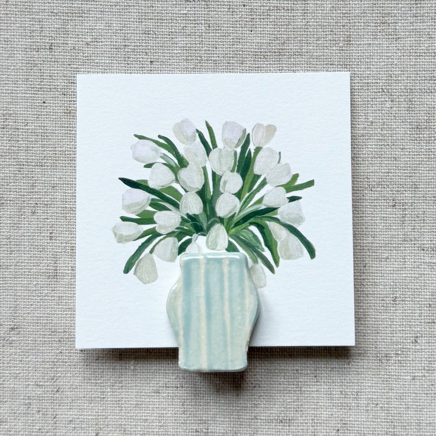 Ceramic Vase Place Card Holders Light Blue | Set of 4