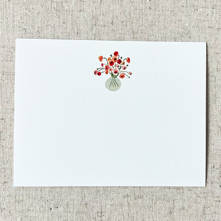 Vase of Ranuculus Card Stationery | Set of 8