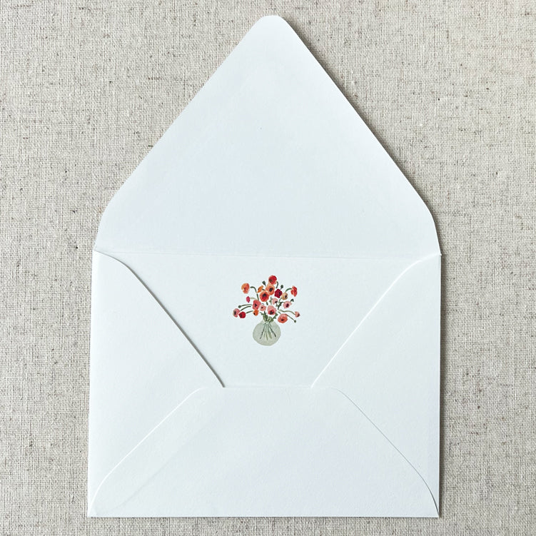 Vase of Ranuculus Card Stationery | Set of 8