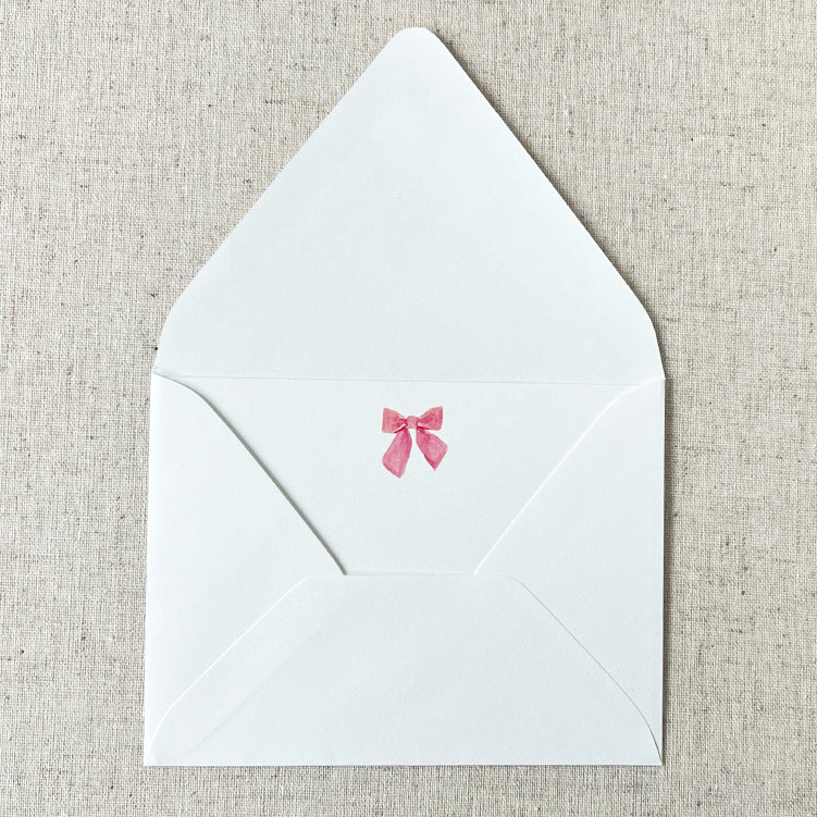Pink Bow Card Stationery | Set of 8