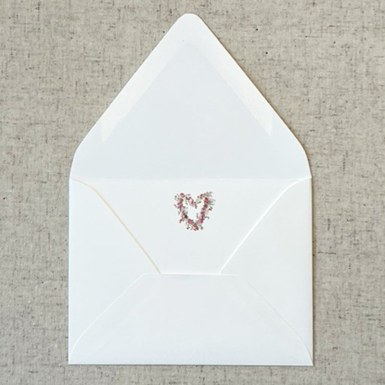 Floral Heart Card Stationery | Set of 8