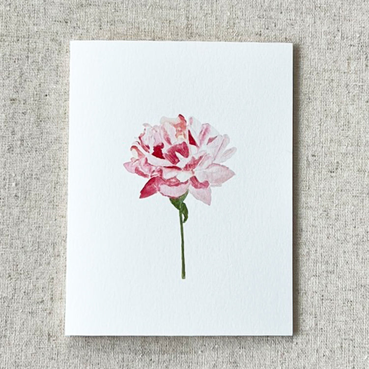 Pink Peony Folded Card Stationery | Set of 8